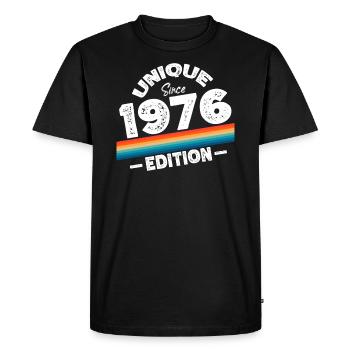 Unique Since 1976 Edition Birthday Vintage 1976 - Men's Premium Organic T-Shirt - black - Front - Nico (187cm)