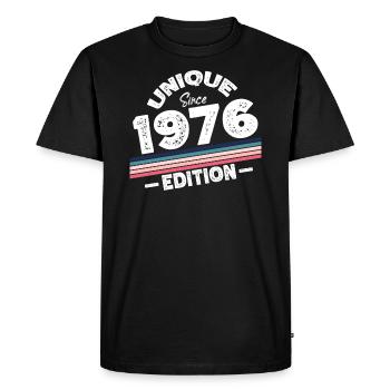 Unique Since 1976 Edition Birthday Vintage 1976 - Men's Premium Organic T-Shirt - black - Front - Nico (187cm)