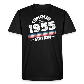 Unique Since 1955 Edition Birthday Vintage 1955 - Men's Premium Organic T-Shirt - black - Front - Nico (187cm)