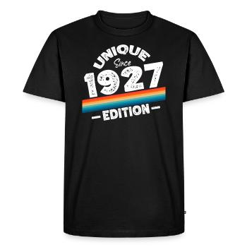 Unique Since 1927 Edition Birthday Vintage 1927 - Men's Premium Organic T-Shirt - black - Front - Nico (187cm)