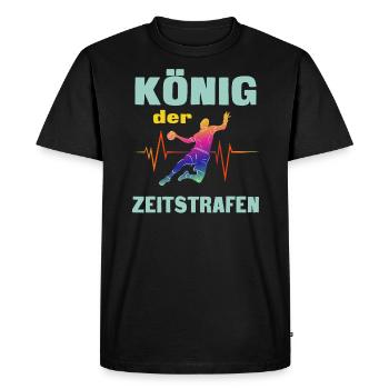 Handball. Roi des pénalités de temps. - T-shirt Premium bio Homme - noir - Devant - Nico (187cm)