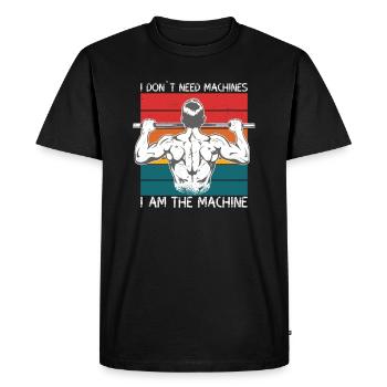 Je suis une machine à cathéniser - T-shirt Premium bio Homme - noir - Devant - Nico (187cm)