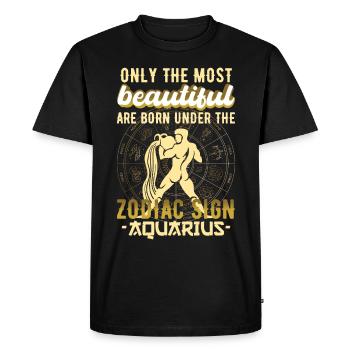 Signe du zodiaque Verseau Cadeau - T-shirt Premium bio Homme - noir - Devant - Nico (187cm)