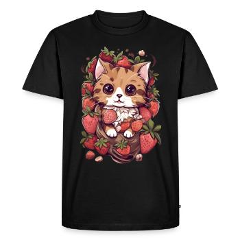 Ragamuffin Cat Fraise Cadeau - T-shirt Premium bio Homme - noir - Devant - Nico (187cm)