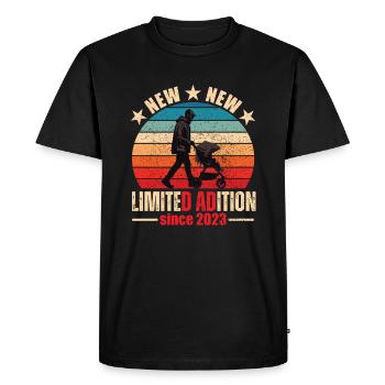 Papa 2023 Nouveau papa - T-shirt Premium bio Homme - noir - Devant - Nico (187cm)