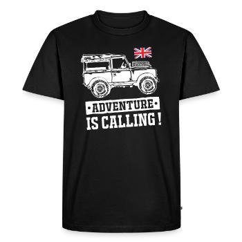 Landy Adventure is Calling - Men's Premium Organic T-Shirt - black - Front - Nico (187cm)