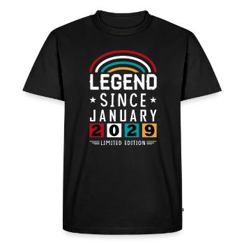 2029 Légende depuis cadeau d’anniversaire Janvier - T-shirt Premium bio Homme - noir - Devant - Nico (187cm)