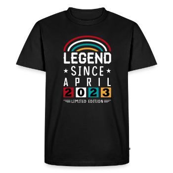 2023 Légende depuis cadeau d’anniversaire avril - T-shirt Premium bio Homme - noir - Devant - Nico (187cm)