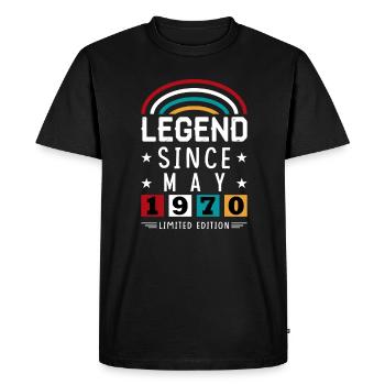 1970 Legend Since Birthday Gift May - Men's Premium Organic T-Shirt - black - Front - Nico (187cm)