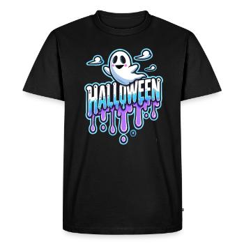 Helloween Geist Spooky Ghost Party Gespennst - Men's Premium Organic T-Shirt - black - Front - Nico (187cm)