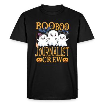 Journaliste uu Drôle de journaliste - T-shirt Premium bio Homme - noir - Devant - Nico (187cm)
