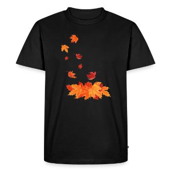Autumn leaves that fall - Men's Premium Organic T-Shirt - black - Front - Nico (187cm)