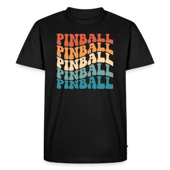 Pinball Retro Groovy Style - T-shirt Premium bio Homme - noir - Devant - Nico (187cm)