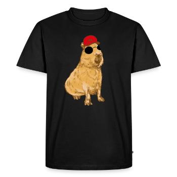Cool Capybara - Wasserschwein - Cappy - Men's Premium Organic T-Shirt - black - Front - Nico (187cm)