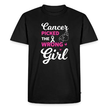Mauvaise fille choisie - Sensibilisation au cancer - T-shirt Premium bio Homme - noir - Devant - Nico (187cm)