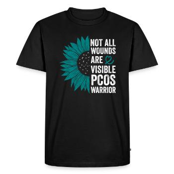 PCOS Warrior: Invisible Combat - Men's Premium Organic T-Shirt - black - Front - Nico (187cm)