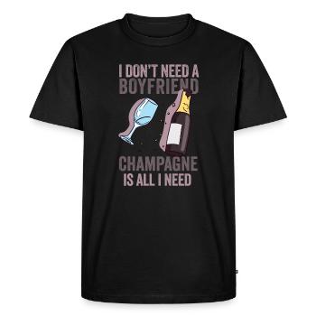 Sparkling wine: my true love - Men's Premium Organic T-Shirt - black - Front - Nico (187cm)