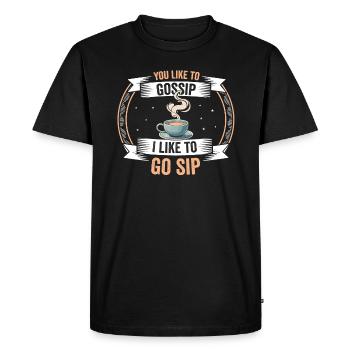 You clap I sip coffee time - Men's Premium Organic T-Shirt - black - Front - Nico (187cm)