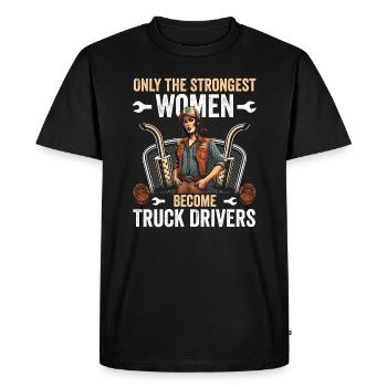 Strong women become truck drivers - Men's Premium Organic T-Shirt - black - Front - Nico (187cm)