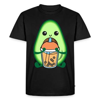 Bubble Milk Tea Avocado drinks Boba milk tea - Men's Premium Organic T-Shirt - black - Front - Nico (187cm)