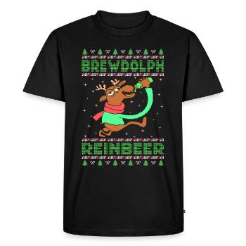 Brewdolph Reinbeer Noël moche - T-shirt Premium bio Homme - noir - Devant - Nico (187cm)