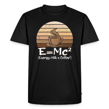 E = MC² Énergie Lait Café Science Équation du café - T-shirt Premium bio Homme - noir - Devant - Nico (187cm)