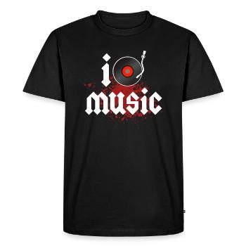 j'aime la musique - T-shirt Premium bio Homme - noir - Devant - Nico (187cm)