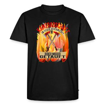 Pompiers camaraderie cadeau volontaire - T-shirt Premium bio Homme - noir - Devant - Nico (187cm)