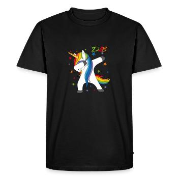 DAB tamponner cadeau de licorne licorne - T-shirt Premium bio Homme - noir - Devant - Nico (187cm)