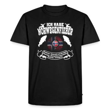 Ich habe Norwegenfieber Geschenk Tour 2019 - Männer Premium Bio T-Shirt - Schwarz - Vorne - Nico (187cm)