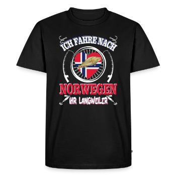 Cool disant "Je vais en Norvège" cadeau - T-shirt Premium bio Homme - noir - Devant - Nico (187cm)