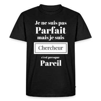 Chercheur Idée Cadeau D'Anniversaire Humour - T-shirt Premium bio Homme - noir - Devant - Nico (187cm)