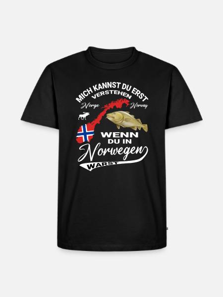Norwegen Angler Fischer Design für einen Angler - Männer Premium Bio T-Shirt - Schwarz