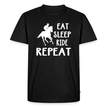 Horse fan girl for the horse to ride for the - Men's Premium Organic T-Shirt - black - Front - Nico (187cm)