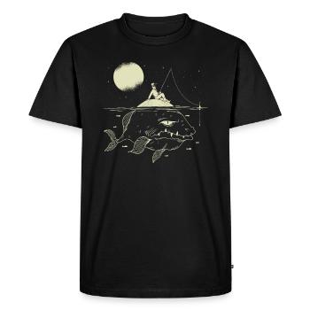 Pêcher pêche rétro rétro pêcheur vintage - T-shirt Premium bio Homme - noir - Devant - Nico (187cm)
