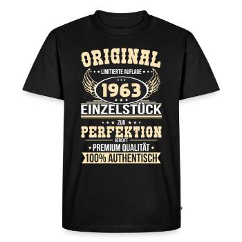 60th birthday - Original 1963 unique piece - Men's Premium Organic T-Shirt - black - Front - Nico (187cm)