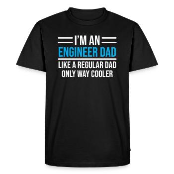 Engineer Dad Cool Father Papa Engineering T-shirt - Men's Premium Organic T-Shirt - black - Front - Nico (187cm)