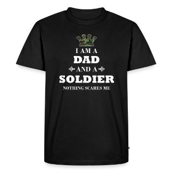 I am a Dad & a Soldier, soldat, militaire, meilleur papa - T-shirt Premium bio Homme - noir - Devant - Nico (187cm)