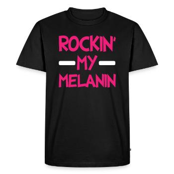 Rockin My Melanin - Men's Premium Organic T-Shirt - black - Front - Nico (187cm)