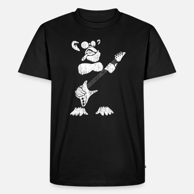 Rock'n'Roll-Affe - Männer Premium Bio T-Shirt - Schwarz