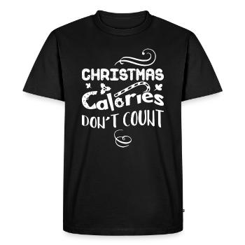 Les calories de Noël ne comptent pas - T-shirt Premium bio Homme - noir - Devant - Nico (187cm)