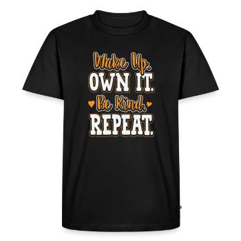 Réveillez-vous le vôtre - T-shirt Premium bio Homme - noir - Devant - Nico (187cm)