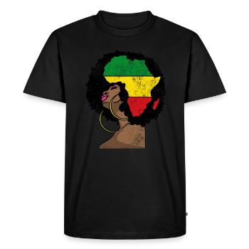 African Queen Afro - Men's Premium Organic T-Shirt - black - Front - Nico (187cm)