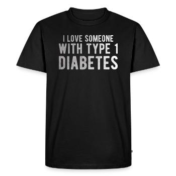 DIABÈTE: Type 1 Diabète - T-shirt Premium bio Homme - noir - Devant - Nico (187cm)