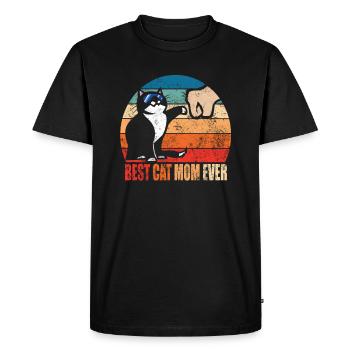 Meilleur chat maman jamais drôle Fist Bump Mothers Day Cat - T-shirt Premium bio Homme - noir - Devant - Nico (187cm)