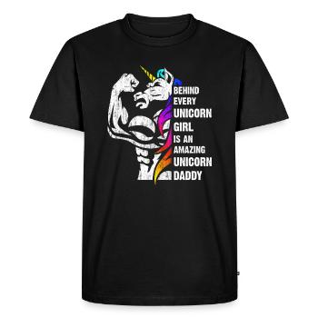 Unicorn Dad Dadacorn Dadicorn Daddycorn - Men's Premium Organic T-Shirt - black - Front - Nico (187cm)