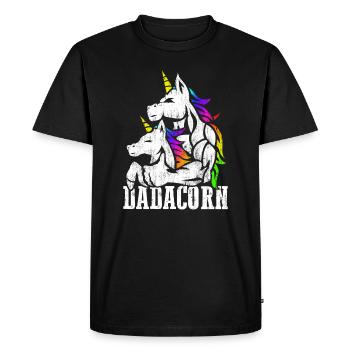 Muscle Unicorn Dad and Baby Girl Christmas Papa - Men's Premium Organic T-Shirt - black - Front - Nico (187cm)