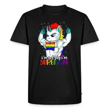 Im Not Gay Im Super Gay Unicorn Lesbian - Men's Premium Organic T-Shirt - black - Front - Nico (187cm)