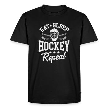Cool Eat Sleep Hockey Répétition du joueur entraîneur de gardien de but - T-shirt Premium bio Homme - noir - Devant - Nico (187cm)