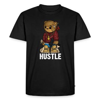 Hip Hop Teddy Bear Hustle Gun Get Money Rap Musique - T-shirt Premium bio Homme - noir - Devant - Nico (187cm)